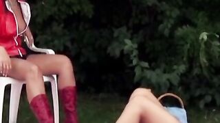 "Latex Dominatrix Uses Sex Toys On Submissive Blonde Babe"