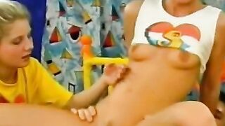 Three's A Charm - MILF Mom & Step-Daughter Share Their Stepson In Bedroom