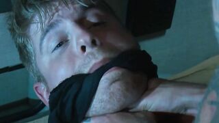 Van witnessed how Ricky Sinz ball busts and throat fucks Logan Vaughn