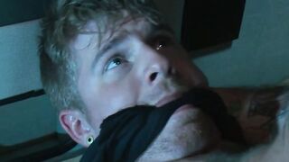 Van witnessed how Ricky Sinz ball busts and throat fucks Logan Vaughn