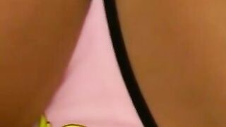 Teenage Foot Worship - Naughty Girl in Fishnets Strips Down & Gets Off on Feet