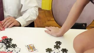 Poker Night Gone Wild! Hot Blonde Teenager Lily Bella Gets Fucked By Her Partner