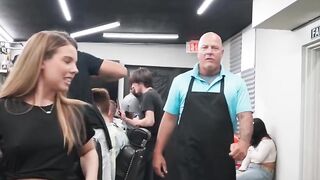 Blondie's Wet Pussy - Barbershop Sex Adventure