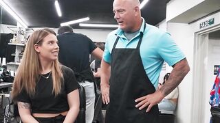 Blondie's Wet Pussy - Barbershop Sex Adventure