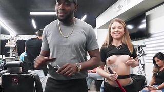 Blondie's Wet Pussy - Barbershop Sex Adventure