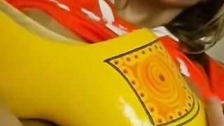Wooden Shoes - Teasing Bath Time with Sexy Brunette Babe