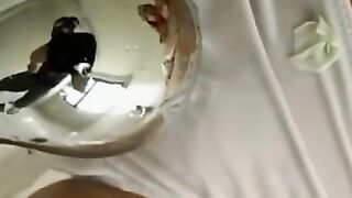 Wooden Shoes - Teasing Bath Time with Sexy Brunette Babe