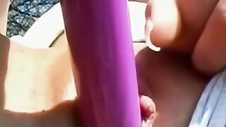 Having fun with a toy outdoor