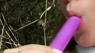 Having fun with a toy outdoor