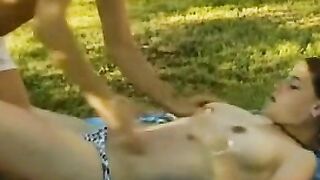 Public Affairs: Blonde Bombshell Elena Enjoys A Wild Outdoor Orgy