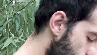 Public Bareback Threesome - Latinos Twinks Suck & Fuck Raw In Park