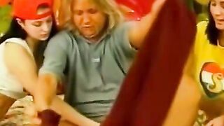 Blond Babes Blowjob Threesome in Hardcore Group Sex Action
