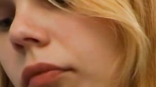 Close Up View Of Her Pussy In Lingerie With A Huge Load On His Face!