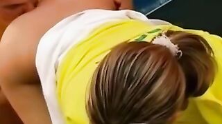 Freaky Table tennis girl gets her pussy pounded hard by hunk in wild sex adventure