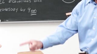 Professor's Daughter - Student Riding Her Dad's Hard Dick in Class