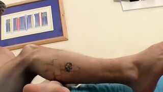 Ink-Stained Feet Goddess - Foot Worship MILF Stroking Her Man's Big Dick