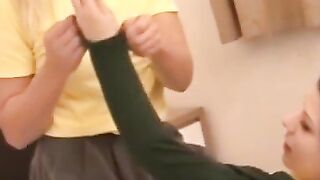 Lesbian Couple Scissoring - Pussies Lick Each Other's Honey Pot