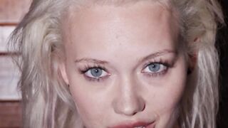 Teenage Blond bombshell flaunts her perfect body & sensual curves in sexy lingerie