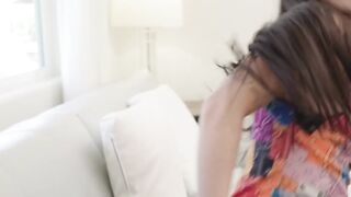 Asian Teenage Cutie Sucks Her Gardner's Big Dick in POV Style - Kimmy Kims