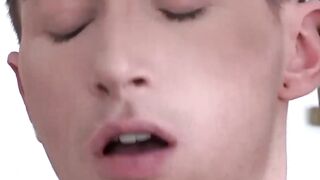 Jimmy pulls Skyler up and slides his throbbing cock into his throat