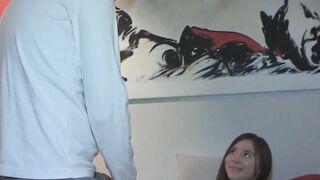 Rough Sex - Hot Bruneatte Babe Gets Her Petite Body Creampied By Huge Dick