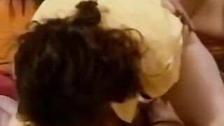 Three Bushy Brunnets - Older Man Fucks Two Young Girls in an Intense Hardcore Scene