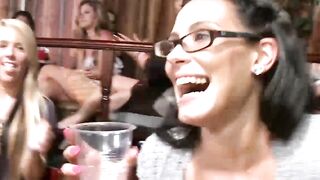 Boldest lady sucking off stripper at a girl only party