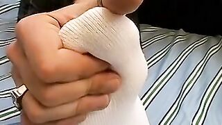 Foot-Worhipper - Teen's Hot Barefeet & Huge Load On His Own Toes