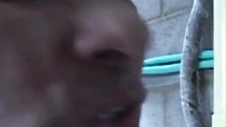 David is becoming accustomed to prison life by sucking cock
