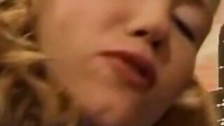 Teenage red haired having fun with her dildo