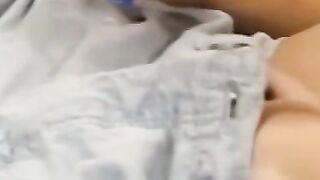 Teenage red haired having fun with her dildo