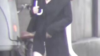 Japanese teenies' bathroom pee fest on closeup camera
