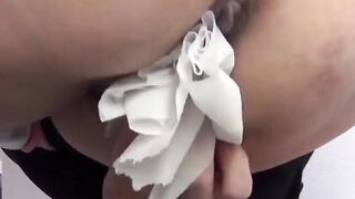 Japanese teenies' bathroom pee fest on closeup camera