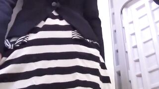 Japanese teenies' bathroom pee fest on closeup camera