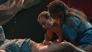 Threesome FFM - Step Sister's First Time with Dad & Stepson in Hot Sex Scene