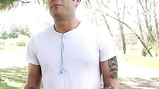 Petit-Teeny-Blondie" - Small Framed Babe With Long Hair Gets Fucked From Behind And Eats His Load!
