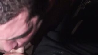 Jess gets head from British cocksucker Luke in parked car at night