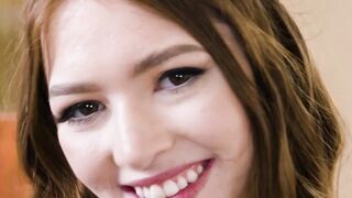 Petite Myra Moans uses her tight twat to please handsome dude