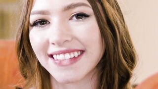 Petite Myra Moans uses her tight twat to please handsome dude