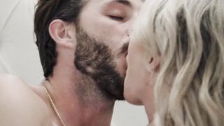 Seductress Kayley Gunner takes care of her lovers hungry cock