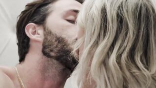 Seductress Kayley Gunner takes care of her lovers hungry cock