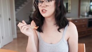 Hot dude throated and pussy pounds Ellie Nova during dinner