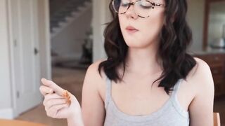 Hot dude throated and pussy pounds Ellie Nova during dinner