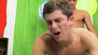 Tattooed teen Levon Meeks ass fucked by big throbbing cock