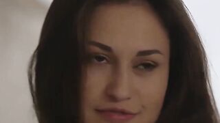 Lovely brunette cutie Demi Fray loves to tease herself in the kitchen
