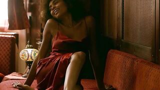 Curly Latina girl exposed amazing body