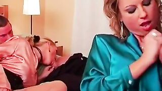Clothed females hard fucked