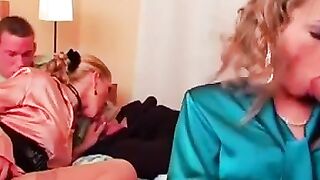 Clothed females hard fucked