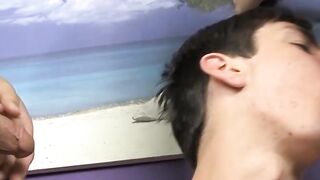 Beautiful young gays sucking cocks and banging in threesome