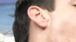 Beautiful young gays sucking cocks and banging in threesome